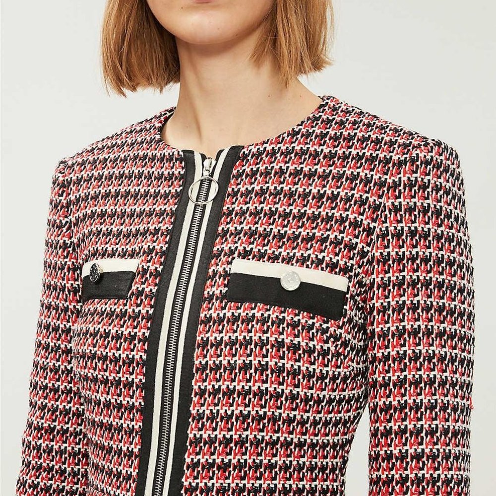 Maje New TWEED-STYLE CONTRAST DRESS